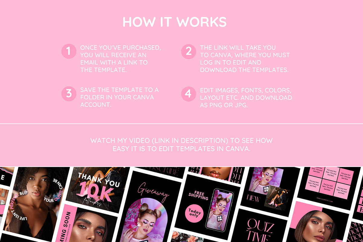 Black Pink Business Card Template, a Business Card Template by SunshineStudioBoutique (Photo 10 of 10)