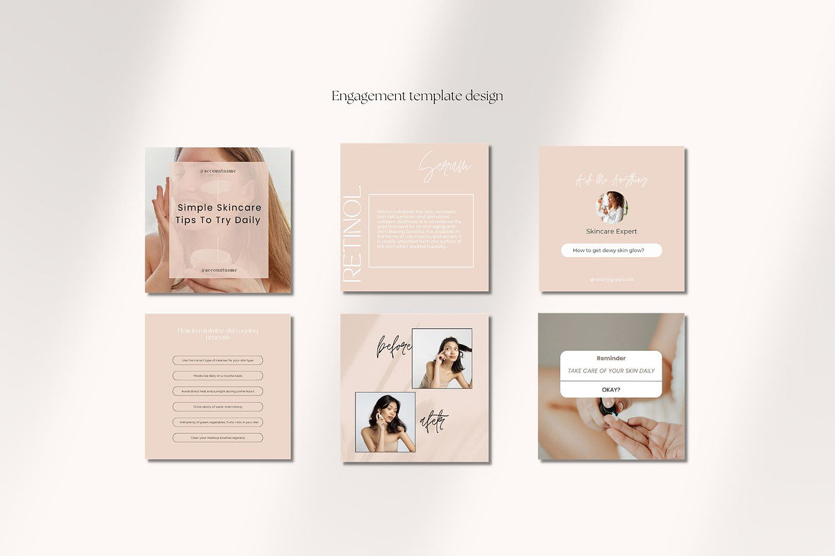 SKINCARE SOCIAL MEDIA KIT CANVA, a Social Media Template by Deepa Template Studio (Photo 2 of 6)