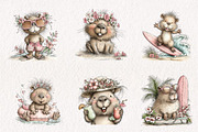 Whimsical Summer Capybara Clipart, an Illustration by CreationArt (Thumbnail 6 of 7)