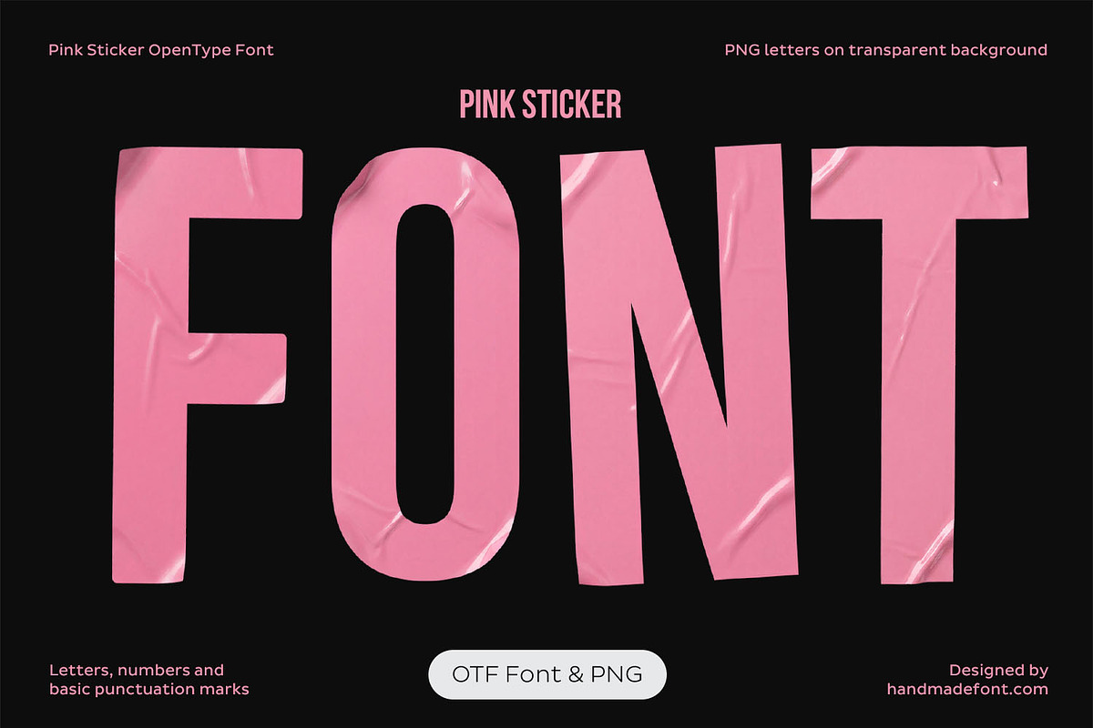Pink Sticker Font, a Sans Serif Font by Handmadefont (Photo 1 of 15)