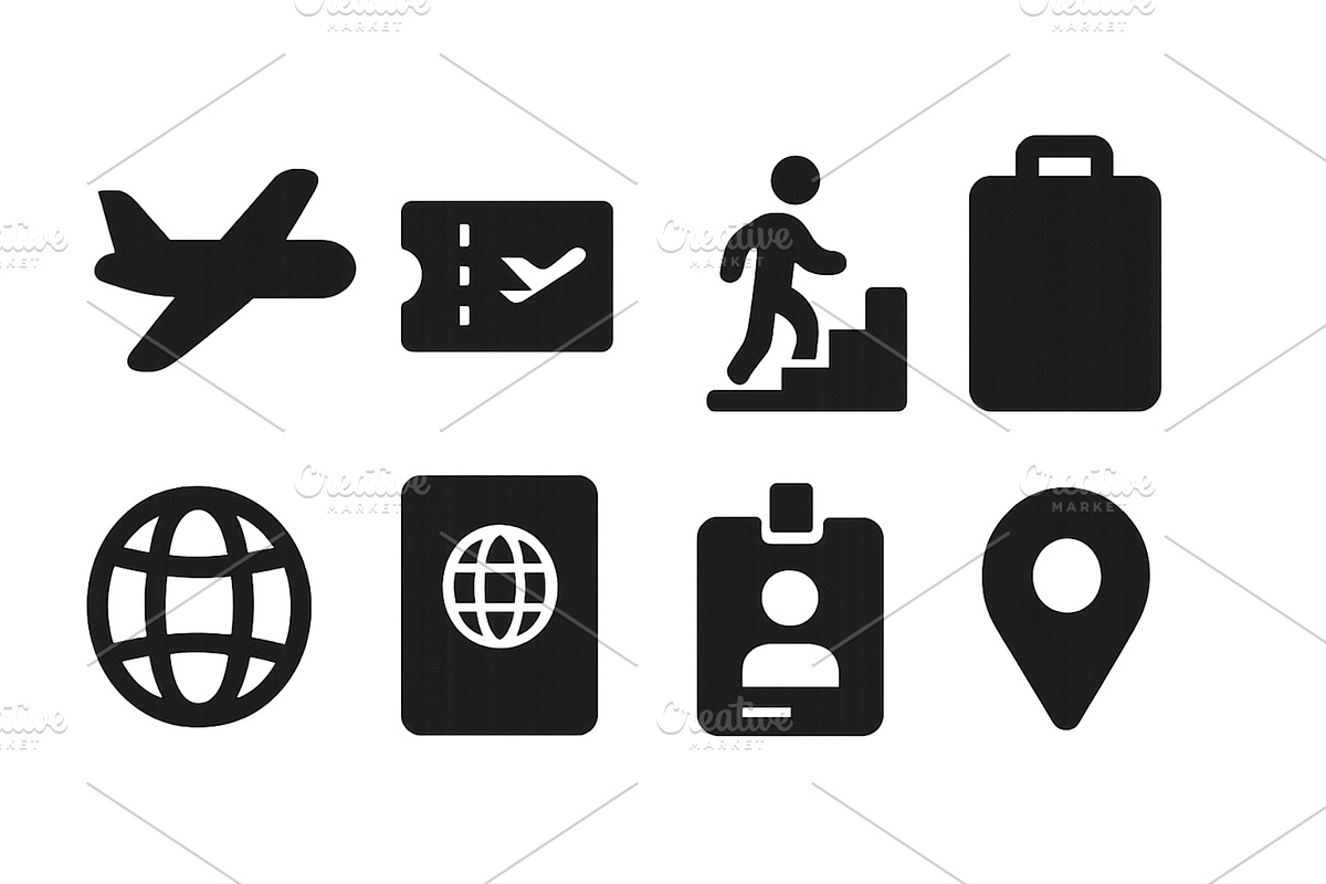 Travel icons representing journey, a Transportation Illustration by ZinetroN