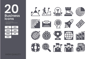 Business Icon Pack, a Solid Icon by erifqizeicon