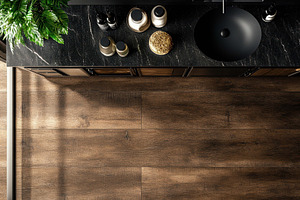 Modern kitchen countertop with decor, a Photo by Tanuart