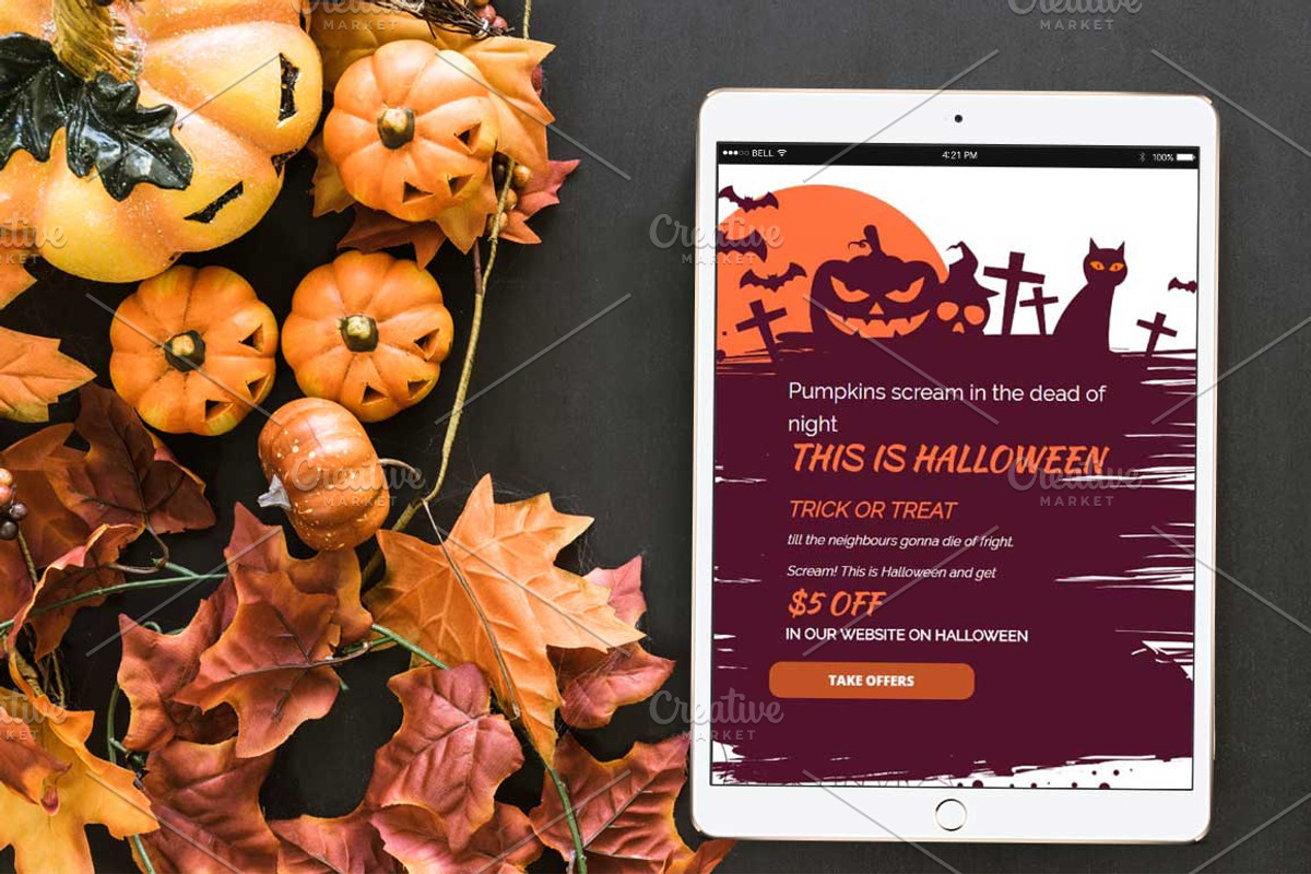 This is Halloween Email Template, an Email Template by Khryna Designs (Photo 1 of 2)