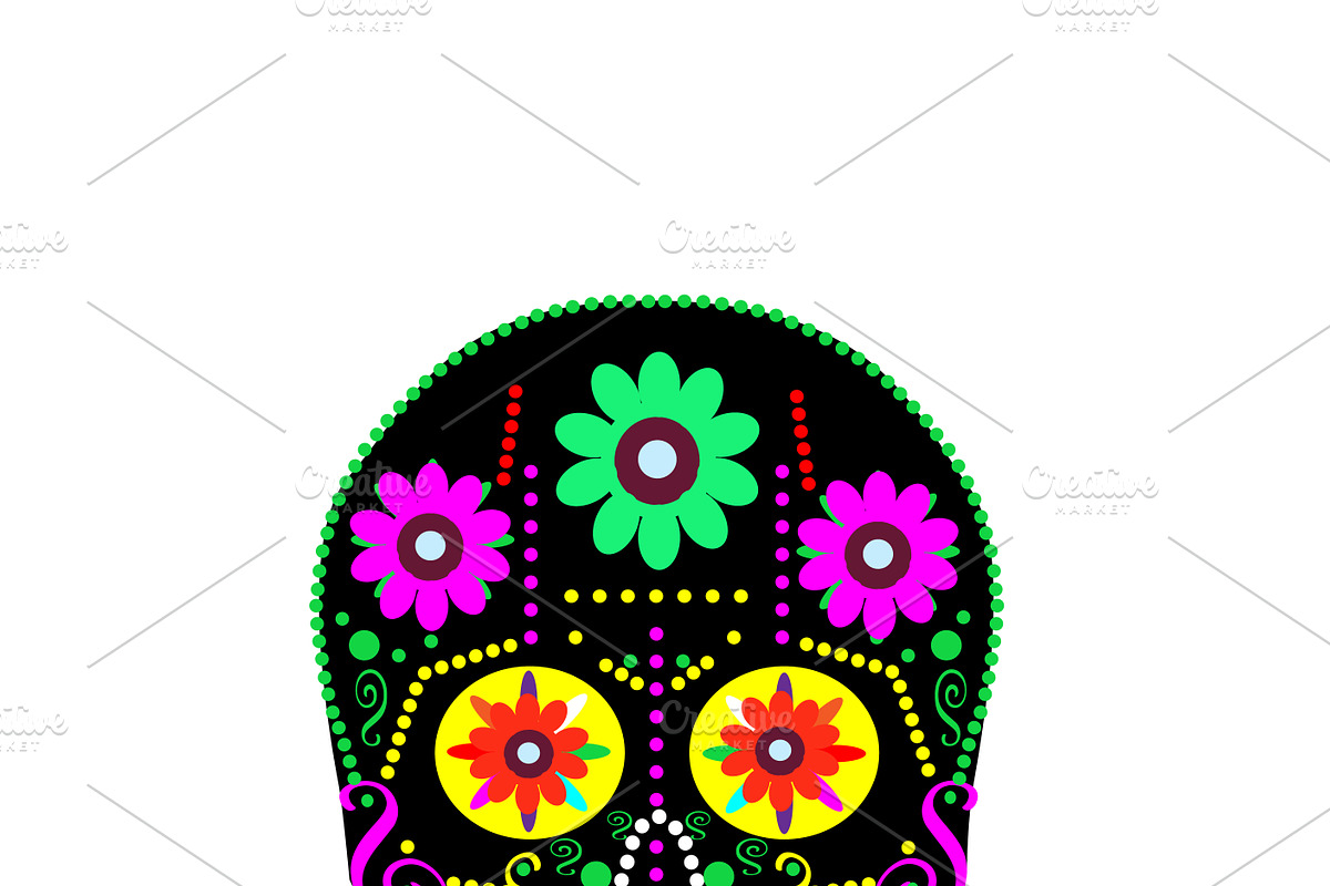 Sugar floral Skull Design. The image, a Graphic by TeaGraphicDesign