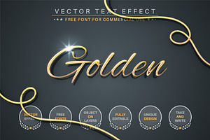 Gold Lettering Editable Text Effect