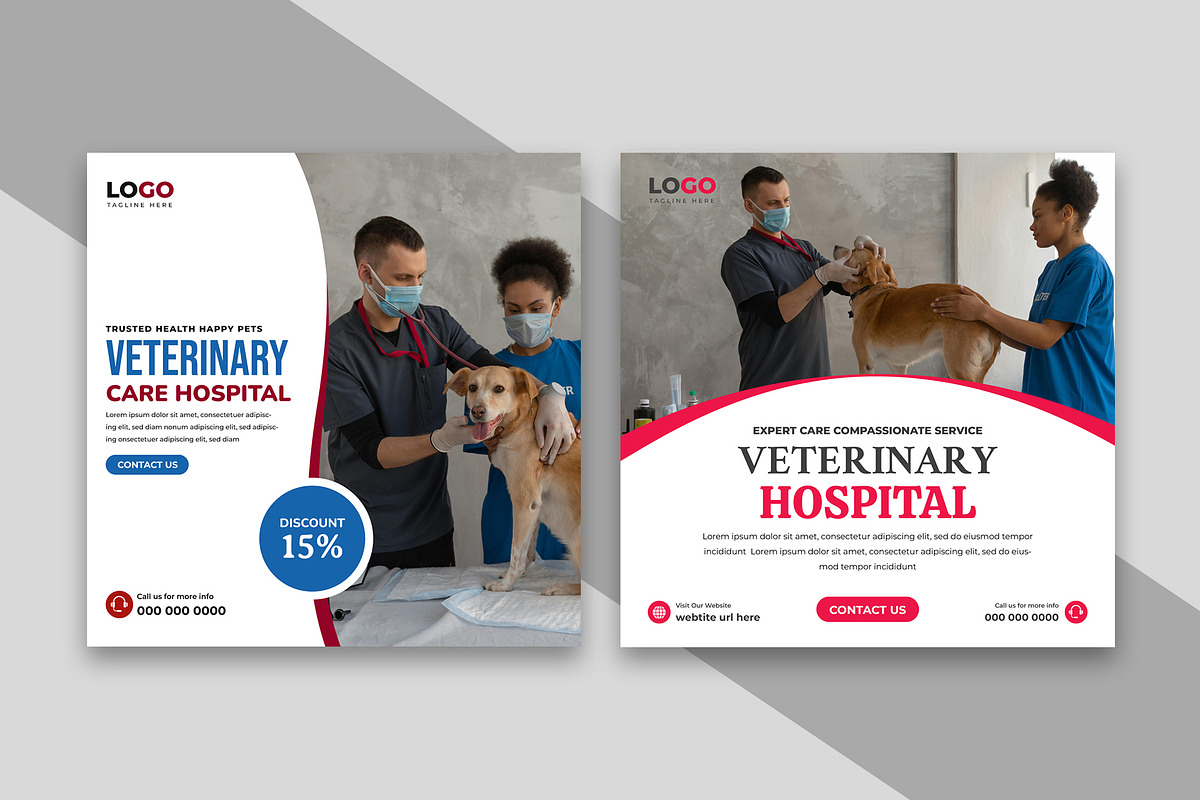 Veterinary Care Social Media Post, a Social Media Template by nandinigraphics (Photo 2 of 2)