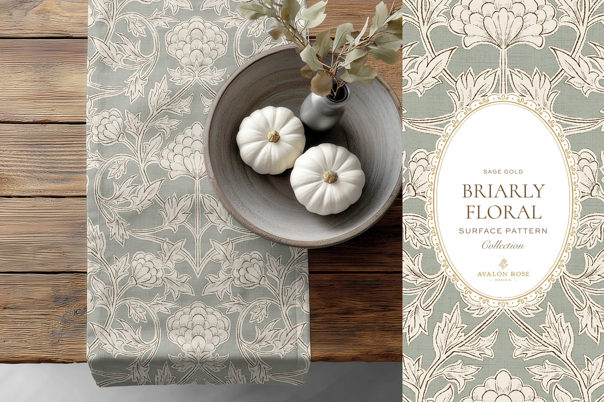 Farmhouse Damask Pattern Set Sage, a Pattern Graphic by Eclectic Anthology (Photo 10 of 13)