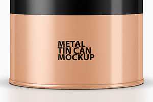 Metal Tin Can Packaging PSD Mockup