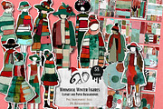Whimsical Winter Figures paper dolls, a Person Illustration by NiiiNArt (Thumbnail 1 of 6)