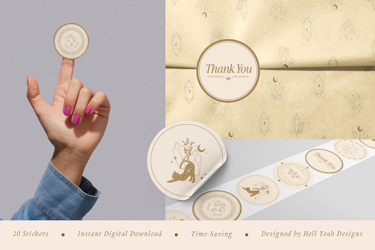 Elegant Round Stickers, a Stationery Template by Hell Yeah Designs (Photo 5 of 5)