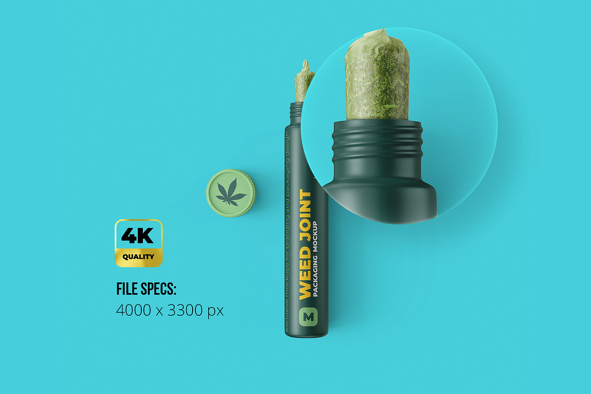Weed Joint Pre-Roll Tubes 4 PSD, a Cups & Container Mockup by easymock (Photo 4 of 12)