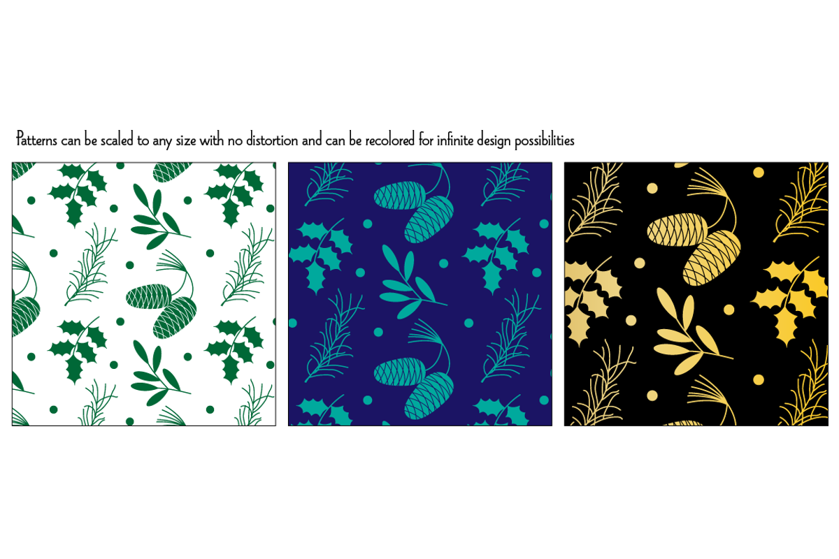 Seamless Red & Green Winter Patterns preview 6