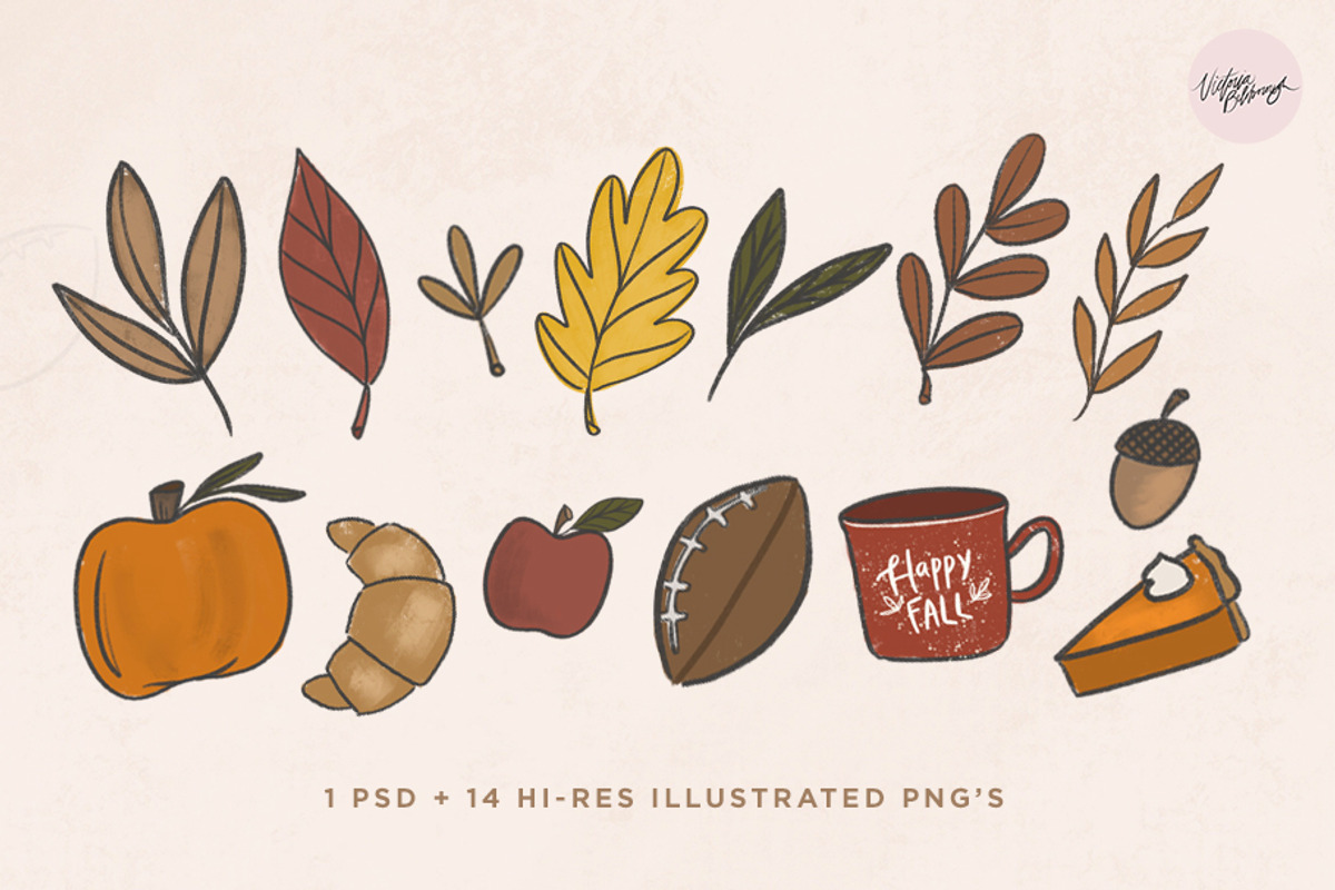 Fall Stuff | Illustrated PNG's, an Illustration by Victoria Bilsborough (Photo 2 of 2)