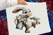Whimsical Easter Bunny Clipart Bundl, an Illustration by SVGArt (Thumbnail 5 of 9)