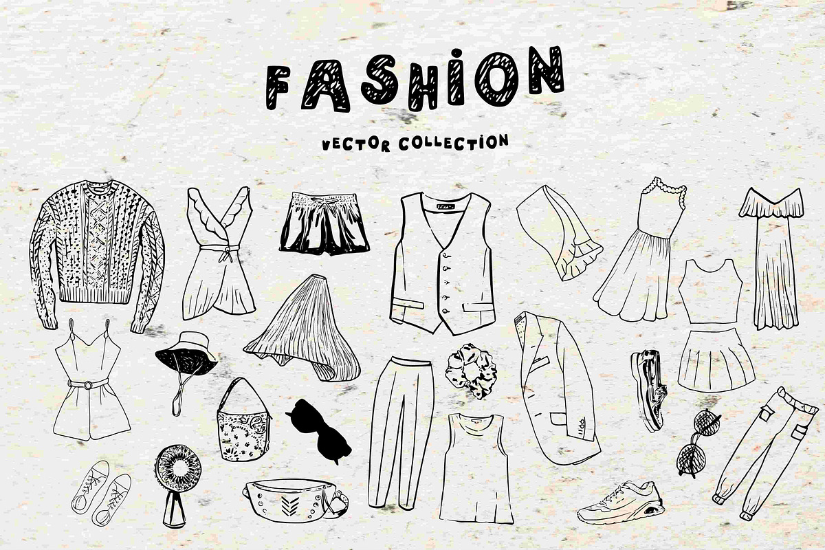 Fashion Vector Collection + Font, a Decorative Illustration by Anada Arty (Photo 5 of 10)