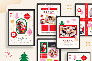Festive Christmas Photo Cards, a Card Template by Vynetta