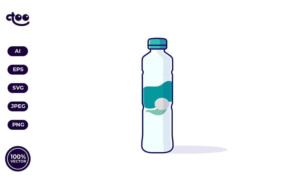 Simple Assorted Plastic Drink Bottle, a Food Illustration by Satisfactoons (Photo 2 of 3)