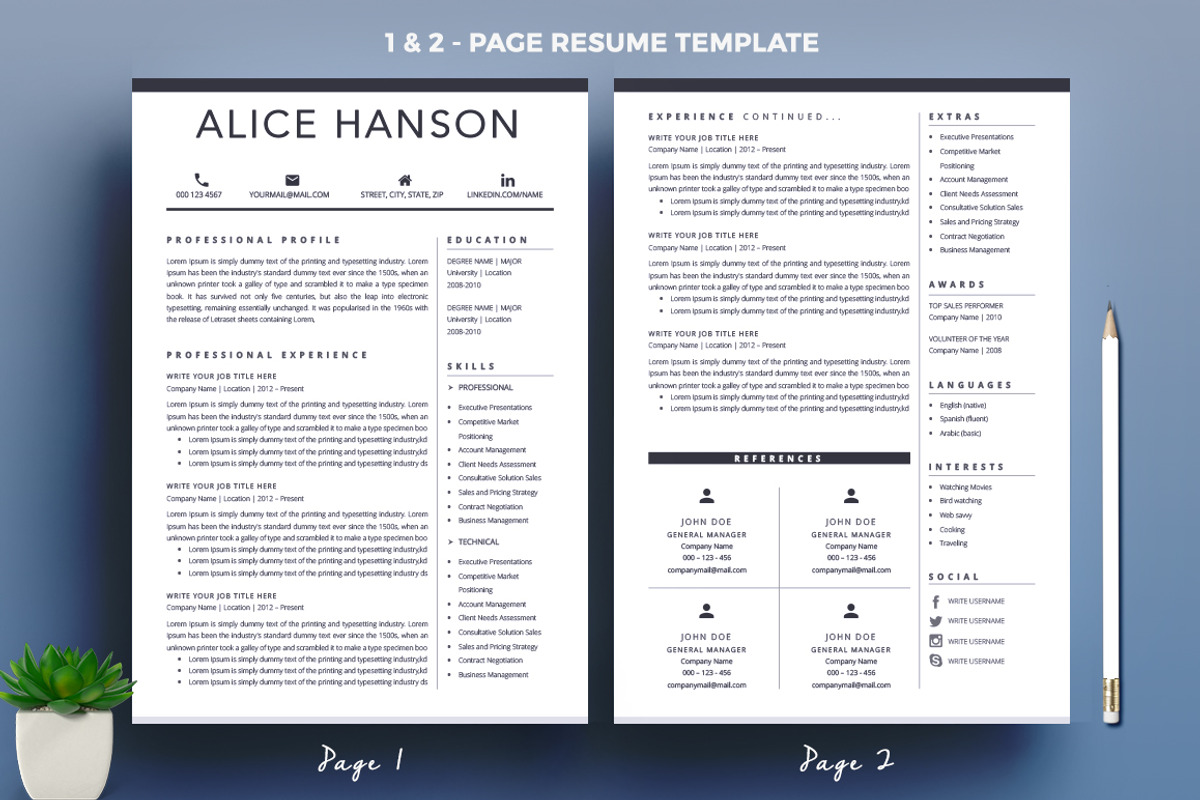 Resume/CV Template, a Resume Template by A1RESUME (Photo 3 of 6)