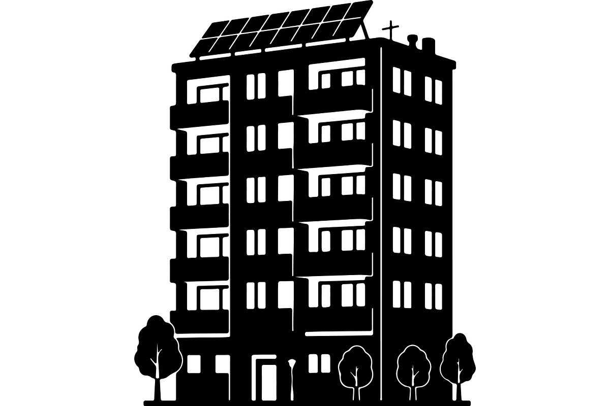 Solar Panel Building Silhouette, a Technology Illustration by balal (Photo 3 of 13)