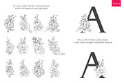 Elegant floral collection.Line art, a Decorative Illustration by Vera●Suleimanova (Thumbnail 3 of 15)