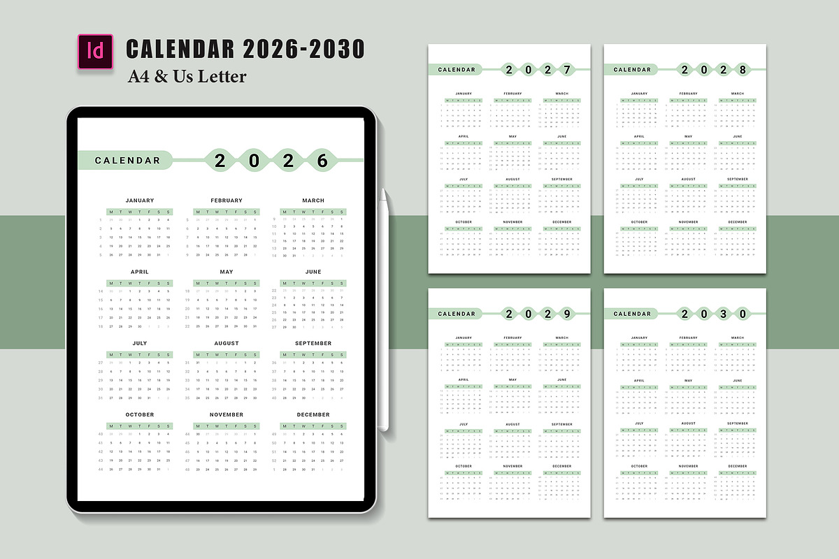Calendar Templates 2026-2030, a Stationery Template by Design Zone (Photo 1 of 5)