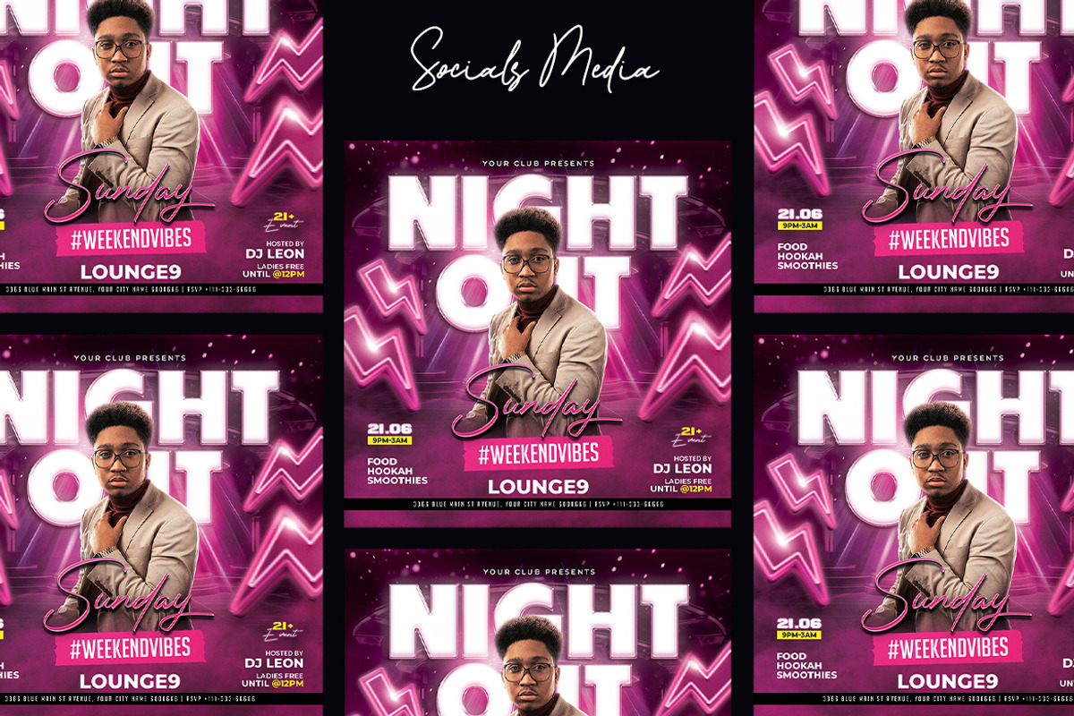 Night Club Flyer, a Flyer Template by iDoodle Studio (Photo 2 of 4)