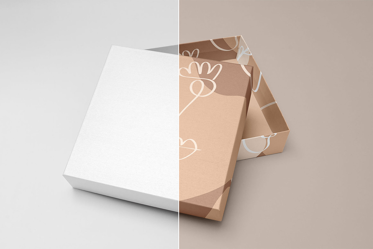 Packaging Gift Box Mockup | Layered, a Packaging Mockup by bazarova (Photo 8 of 11)