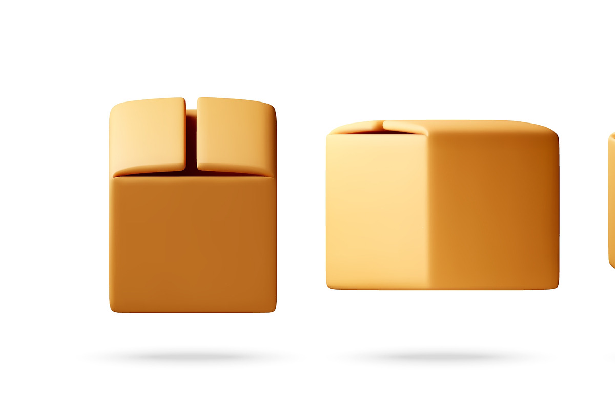3D Set of cardboard box icons in, a Transportation Illustration by Abscent (Photo 3 of 3)