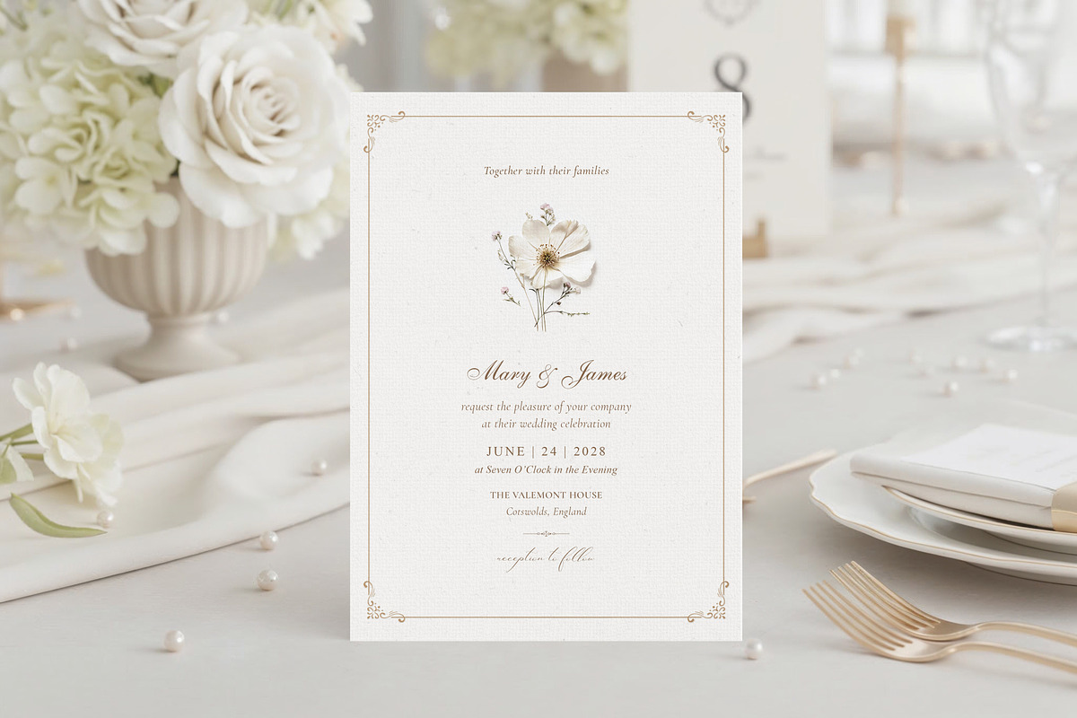 Elegant Wildflower Wedding Invite, an Invitation Template by by creative paper (Photo 2 of 3)