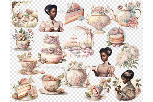 Tea Party Clipart Black Girl