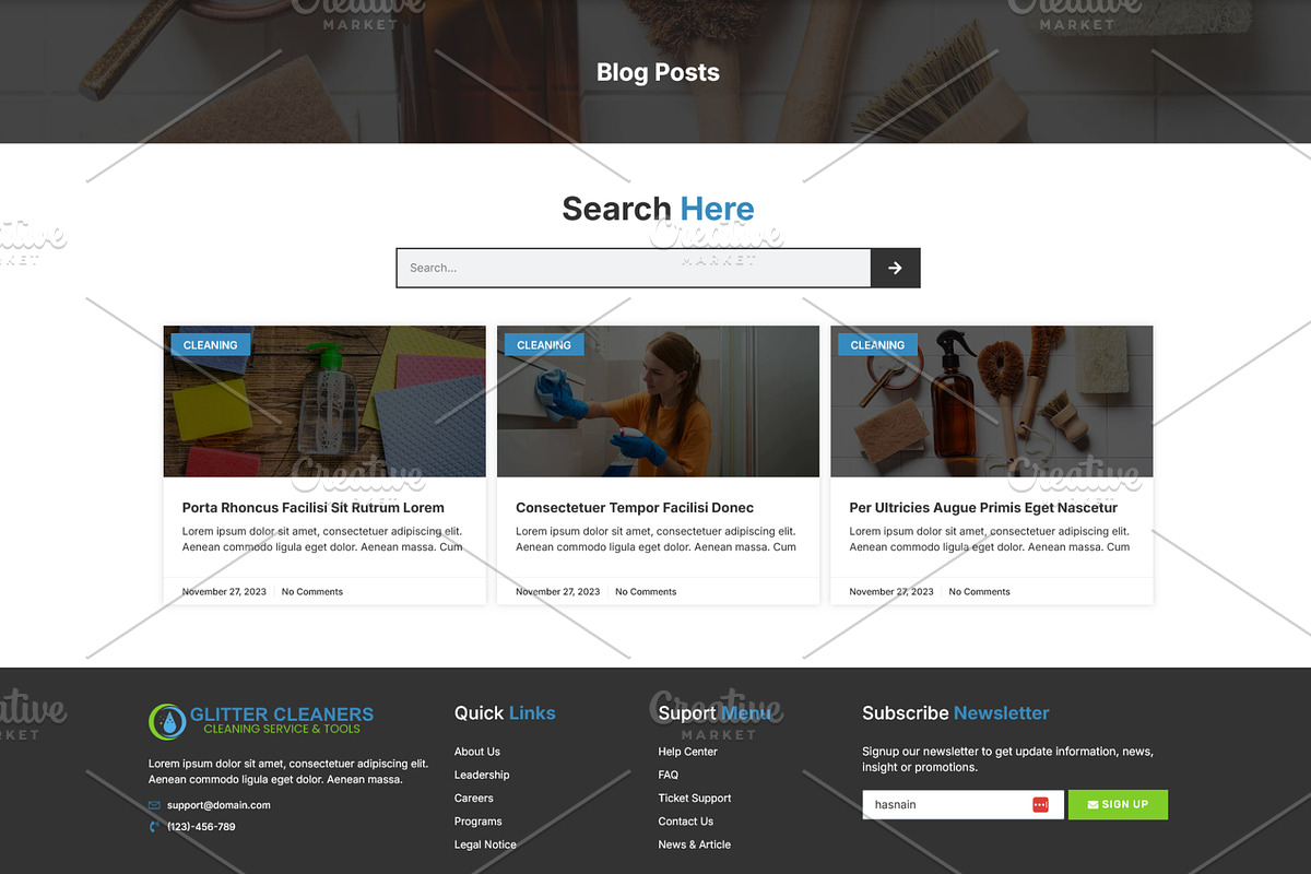 Cleaning Service & Tools Elementor, a WordPress Template by HasnainDEV (Photo 4 of 5)