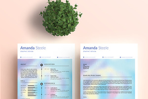 Holographic CV / Resume Template / N