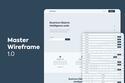 Master Wireframe Adobe XD, a Wireframe Template by CreativeRafat