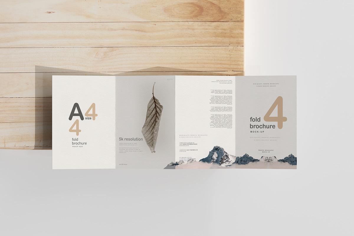 A4 Size Four Fold Brochure Mockup, a Print Template by pmvch (Photo 16 of 20)