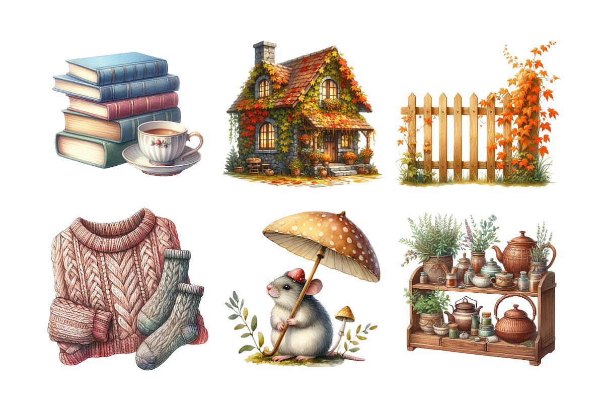 Autumn Cottagecore Clipart, an Illustration by Daily.Designs (Photo 2 of 5)