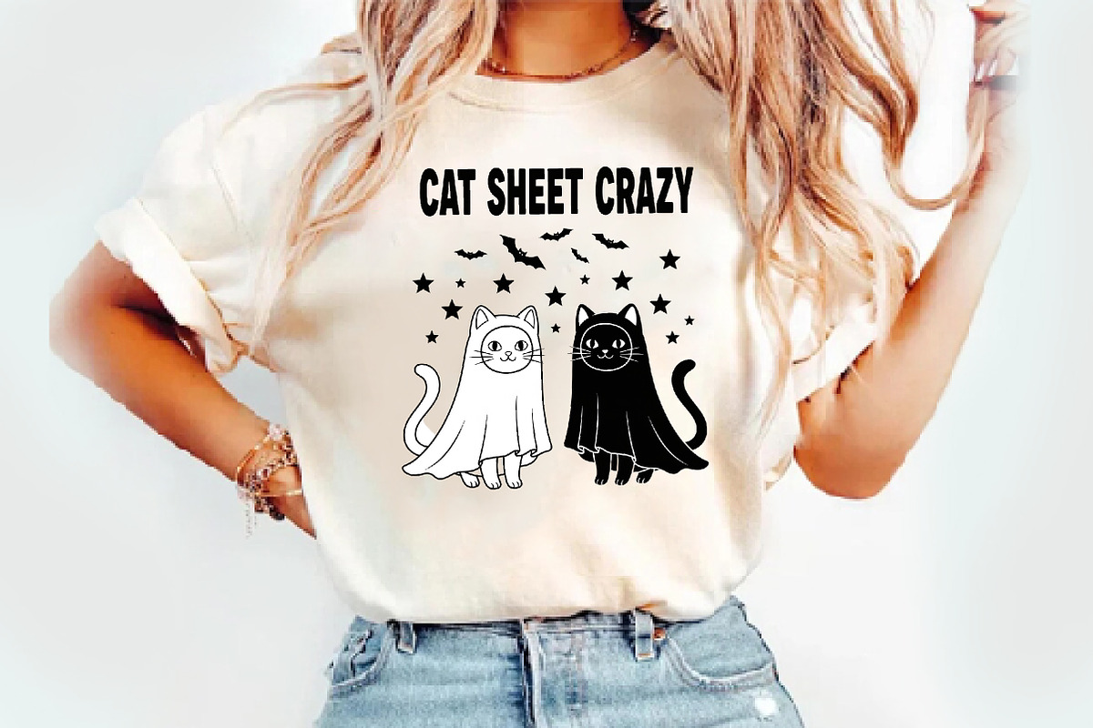 Black Cat Halloween Png, Ghost Cat, an Illustration by Watercolor design (Photo 2 of 3)
