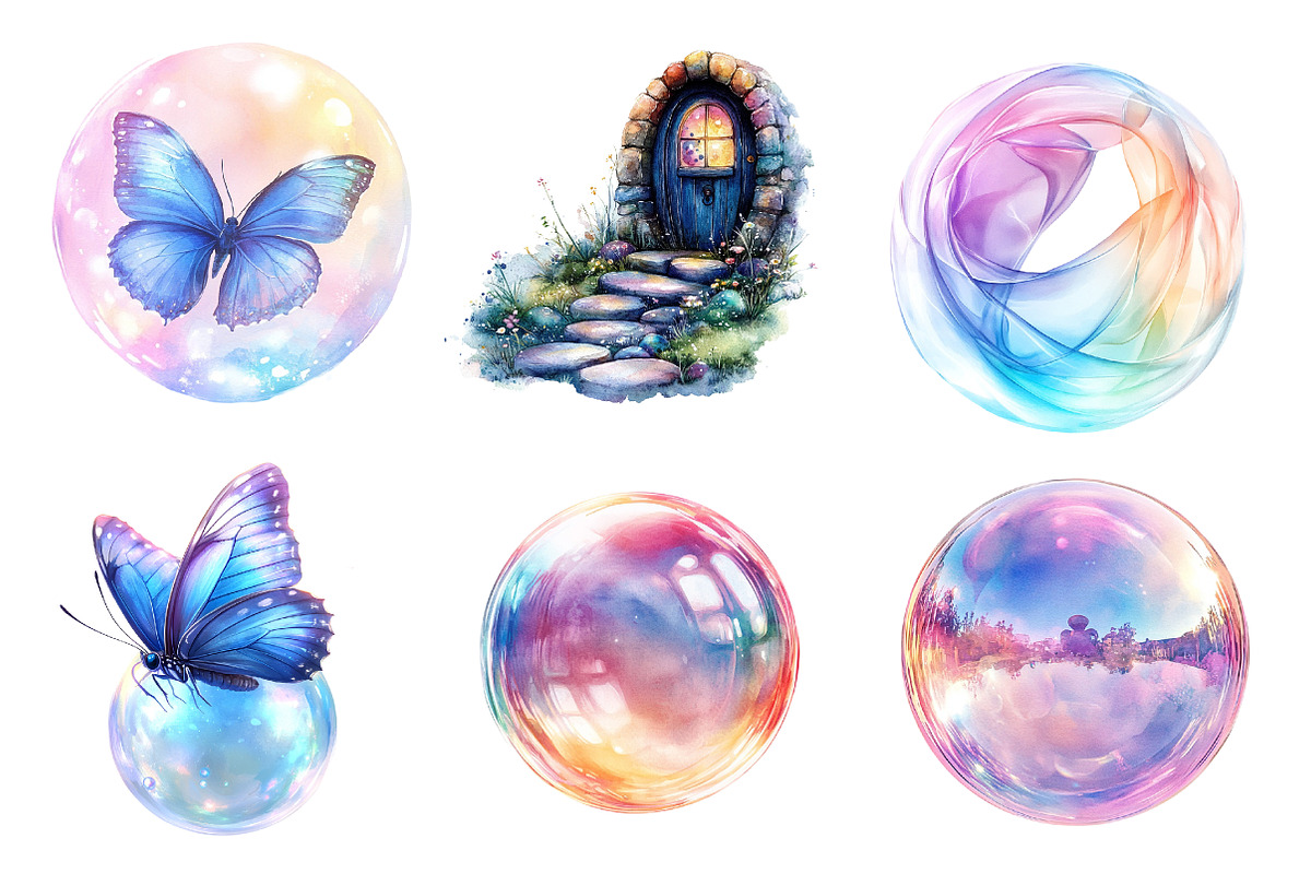 Spring Iridescent Bubble Clipart, an Illustration by CreationArt (Photo 4 of 5)