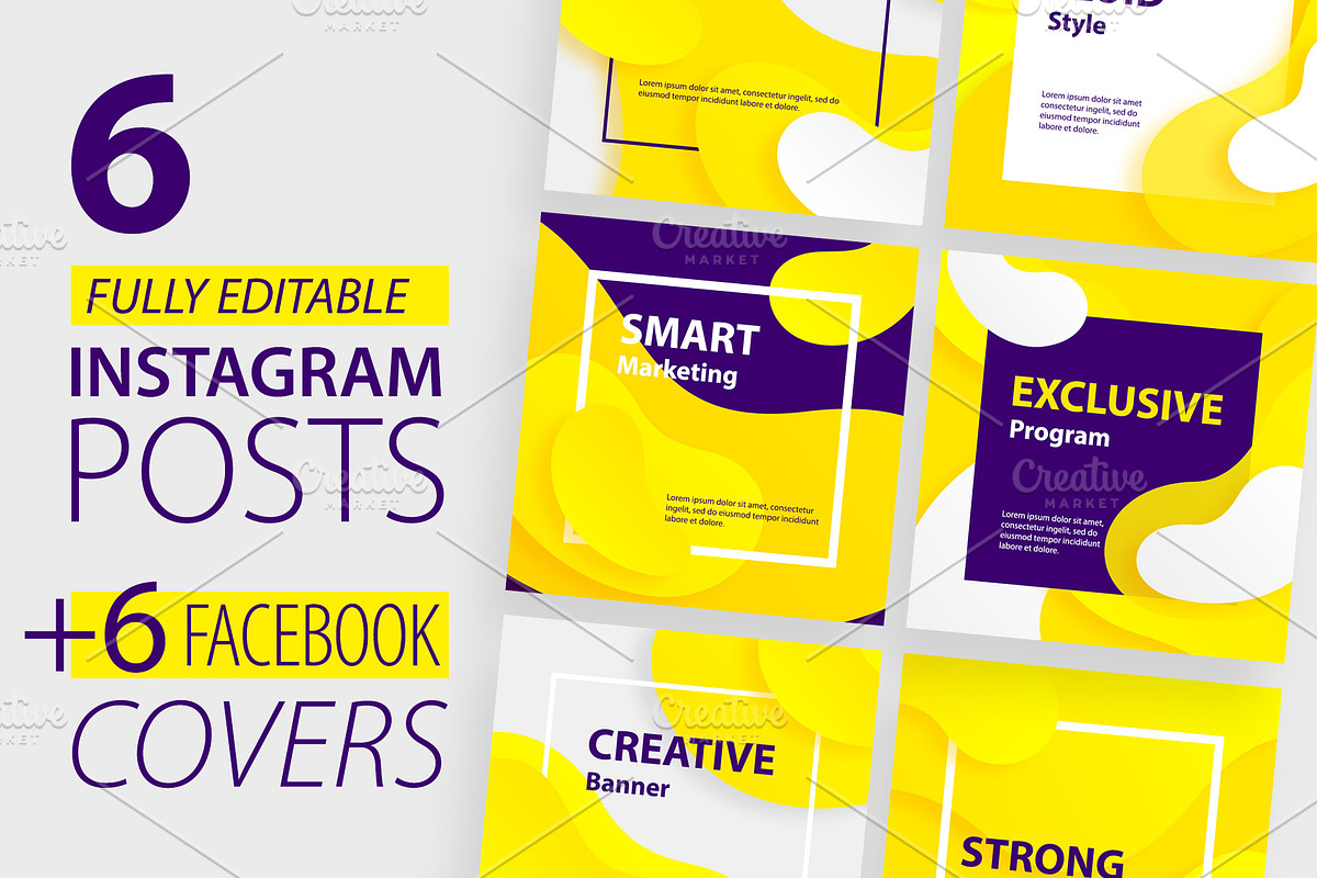 FLUID STYLE Social Media Booster Set, a Social Media Template by CONECT Market (Photo 2 of 3)