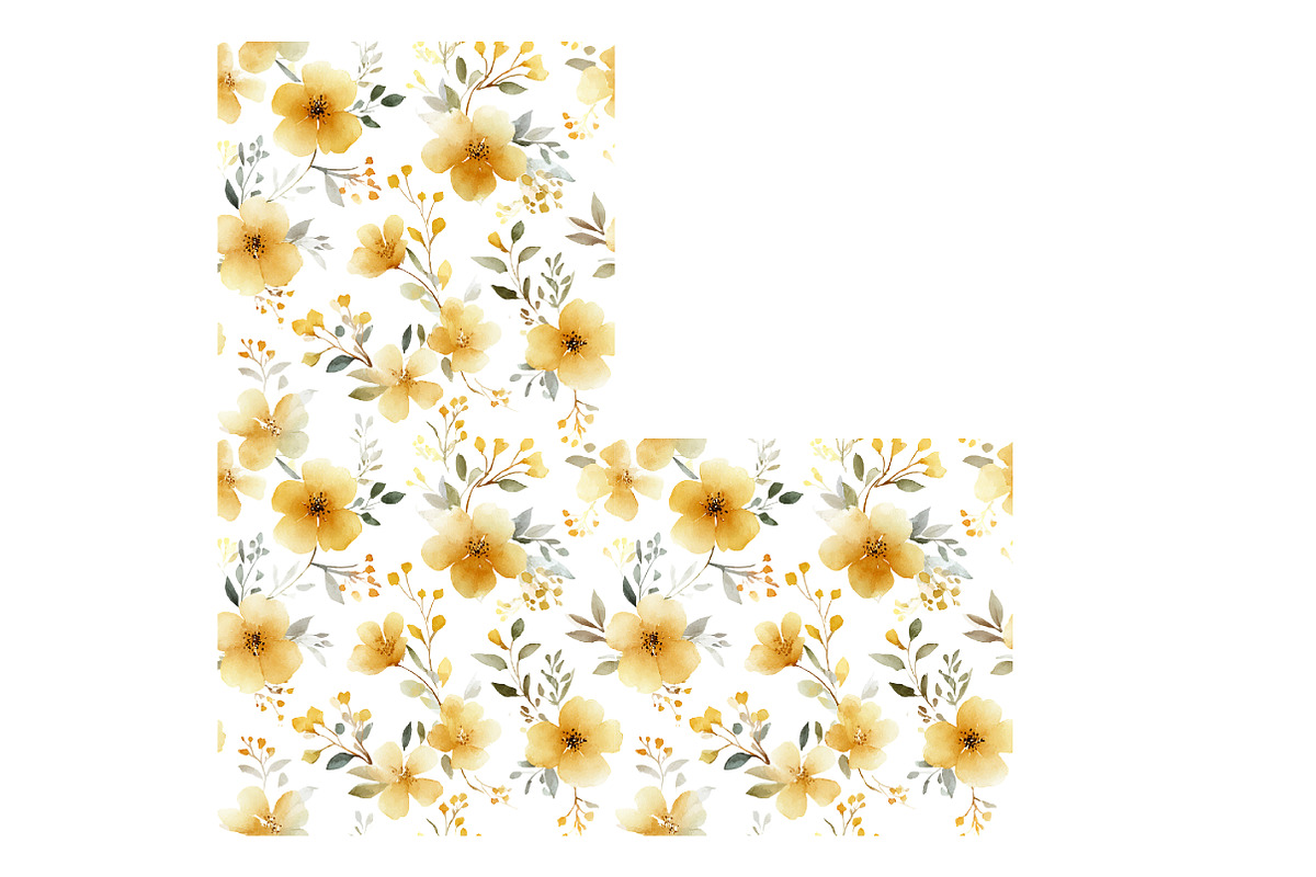Yellow Flower Brush Pattern, an Illustration by Daily.Designs (Photo 4 of 6)