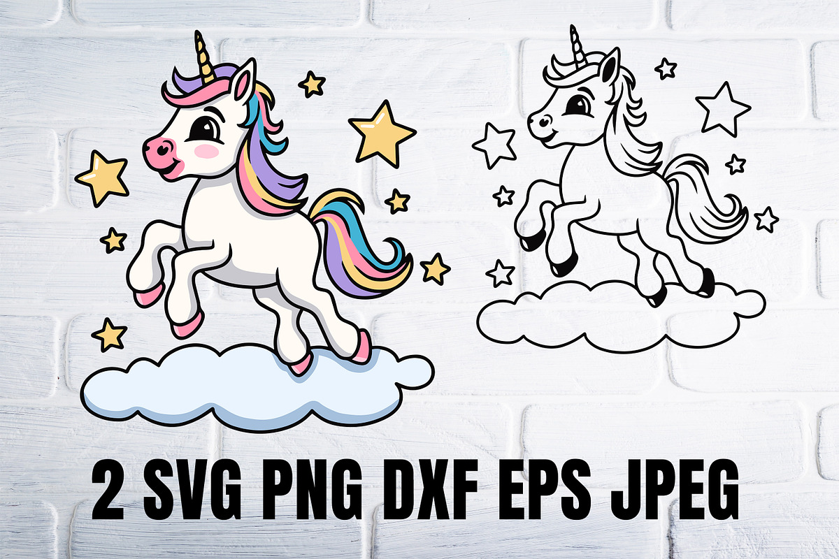 Unicorn svg png clipart, an Illustration by Bila Vorona (Photo 1 of 3)