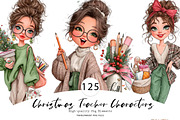 Christmas Teacher Characters, a Seasonal Illustration by CreationArt (Thumbnail 1 of 9)