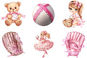 Pink Ribbon Coquette Baseball, an Illustration by Designking (Thumbnail 3 of 5)