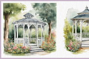 Garden Gazebo PNG Clipart Bundle, a Decorative Illustration by Digital Dreamscaping (Thumbnail 5 of 10)