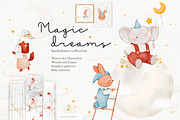 Magic dreams watercolor collection, an Animal Illustration by AfonshinaArt (Thumbnail 1 of 12)