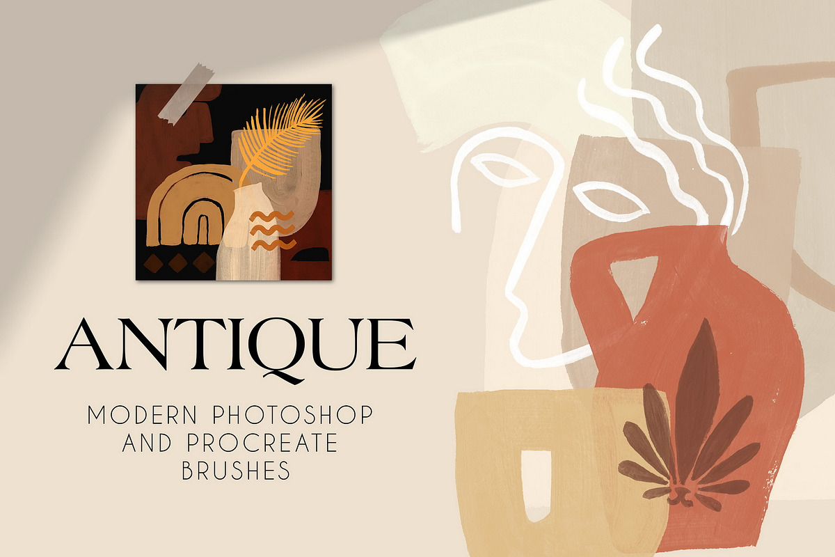 Antique - Photoshop&Procreate Stamps, a Brush Add-On by Struvictory.art (Photo 1 of 8)
