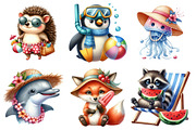 Watercolor Summer Animals PNG, an Illustration by SinaCreation (Thumbnail 3 of 5)