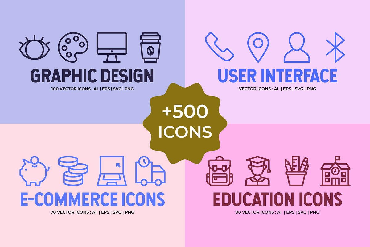 Mega Bundle: 500+ Vector Line Icons, an Icon by Abstracto-Create (Photo 1 of 10)