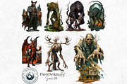 Spooky Halloween Characters Clipart, a Seasonal Illustration by ThatsDesign Art (Thumbnail 9 of 10)