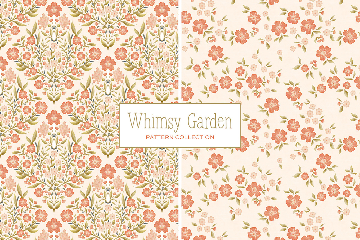 Whimsy Garden Floral Patterns, a Pattern Graphic by Eclectic Anthology (Photo 2 of 14)